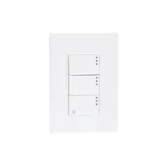 Igoto - Placa Lugano 3 Módulos, 2 Apagadores , 1 apagador escalera Blanco
