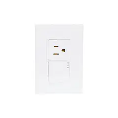 Igoto - Placa Lugano 3 Módulos, 1 Apagador , 1 contacto 2P+T 1.5, Blanco