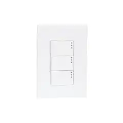 Igoto - Placa Lugano 3 Módulos, 3 Apagadores 1.5, Blanco