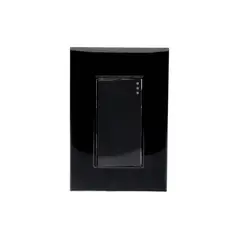Igoto - Placa Armada Lugano + Apagador 3 Modulos, Negro
