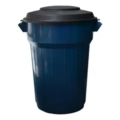 Alica - Bote de Basura Plástico con Tapa de 90L Azul