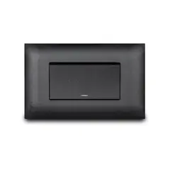 Veto - Apagador Esc. Simple 15 Amp con Luz Piloto + Placa Vive Negro