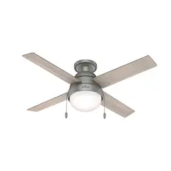 Hunter - Ventilador de Techo Kensie 4 Aspas y 2 Luces de 44" Plata
