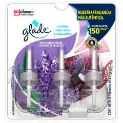 Glade - Aromatizante eléctrico repuesto 3 pack lavanda