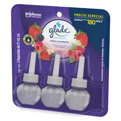 Glade - Aromatizante Eléctrico Repuesto 3 pack Mora Radiante