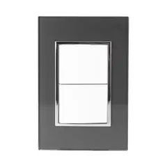 Sanelec - Placa Apagador Doble Humo