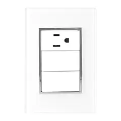 Sanelec - Placa Contacto y Apagador Doble Blanco