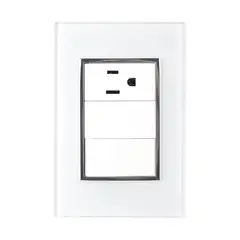 Sanelec - Placa Apagador y Contacto Blanco