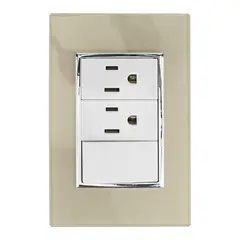 Sanelec - Placa Apagador y Contacto Doble Champ