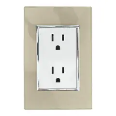 Sanelec - Placa Contacto Doble, Champagne