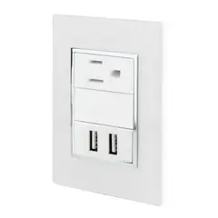 Sanelec - Placa Contacto Usb y Contacto Blanco