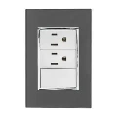 Sanelec - Placa Apagador y Contacto Doble Humo