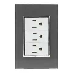 Sanelec - Placa Contacto Triple Humo