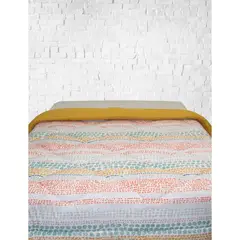 Just Home Collection - Edredón Matrimonial Reversible Milán con Funda Multicolor