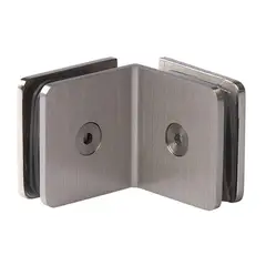 Bruken - Clip Vidrio-Vidrio a 90º para Vidrio Templado de 10 a 12 mm. El Vidrio Requiere Perforación.