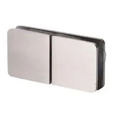 Bruken - Clip Vidrio-Vidrio a 180º para Vidrio Templado de 10 a 12 mm el Vidrio Requiere Perforación