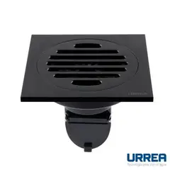 Urrea - Coladera Cuadrada Rejilla Redonda Negro
