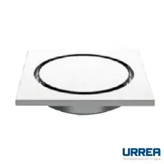Urrea - Coladera Cuadrada Vista Redonda Inoxidable