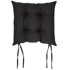 Just Home Collection - Cojín para Silla Negro 38 x 38 cm