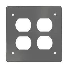 Argos - Tapa No Metálica Pesada Cuadrada para 2 Tomas Dobles Gris