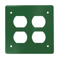 Argos - Tapa No Metálica Pesada Cuadrada para 2 Tomas Dobles Verde