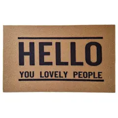 TKR Home - Tapete para entrada Natural Hello de 45 x 75 cm Beige