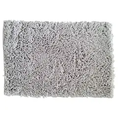 TKR Home - Tapete de baño Shaggy de 40 x 60 cm Gris