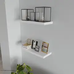 Maderkit - Combo 2 repisas flotantes blancas 60 cm