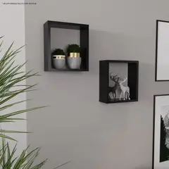 Maderkit - Combo 2 repisas cubo wengue