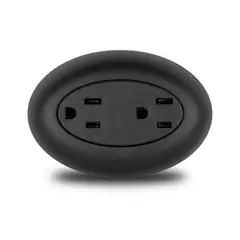 Veto - Tomacorriente Doble de Sobreponer 2P+E, Negro