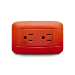 Veto - Tomacorriente Doble Tierra Aislada, Anaranjado