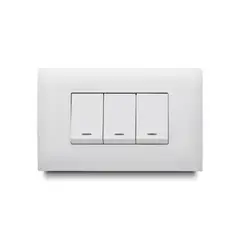 Veto - Apagador Triple de 15 Amp con Luz Piloto, Blanco