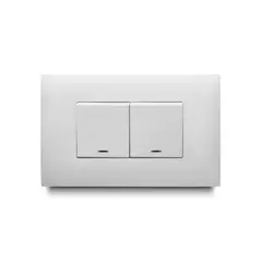Veto - Apagador doble de 15 Amp con luz piloto, armado con placa vive, color blanco