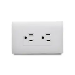 Veto - Contacto Doble Americano de 15 Amp, Blanco