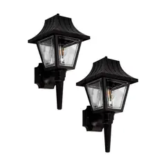 Ikelite Design - Kit de 2 lámparas para muro exterior Denali tipo E27 Negro