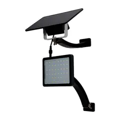 General Lighting - Lámpara solar LED para muro exterior Caspio Negro
