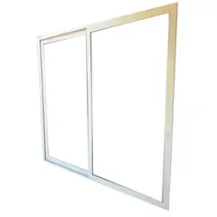 Holztek - Pta Corrediza 2H XX, S920, Marco Blanco, Cristal TP, Vidrio Claro 190-200/180-190