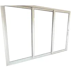 Holztek - Pta Corrediza 3H, S920-86, Mco Blanco, Cristal simple, Vidrio Claro 340-350/230-240