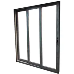 Holztek - Pta Corrediza 3H S920-86, Mco Foliado, Cristal TP, Vidrio Claro 340-350/220-230