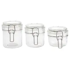 Just Home Collection - Set de 3 frascos de vidrio 100 / 145 / 1500 ml