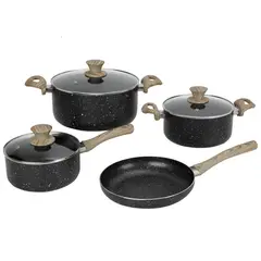 Just Home Collection - Batería de cocina 7 piezas Marbel