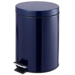 Just Home Collection - Bote de Basura Metálico con Pedal de 5L Azul Marino