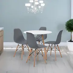 Just Home Collection - Comedor con 4 Sillas Eames 80 x 80 x 75 cm
