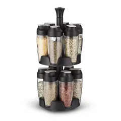 Just Home Collection - Set de 12 especieros con base negra 90 ml