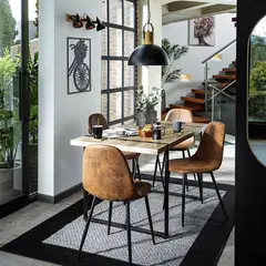 Just Home Collection - Set Comedor con 4 Sillas Vexa 80X140X76 cm