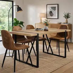 Just Home Collection - Set Comedor con 4 Sillas Vexa 80X140X76 cm