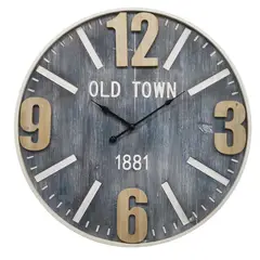 Just Home Collection - Reloj Old Town 60cm Gris