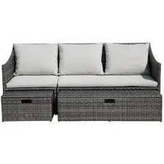 Just Home Collection - Sofá Modular con Organizador 4 Piezas Ratán