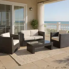 Just Home Collection - Sala de Exterior Sanremo Café 4 Personas