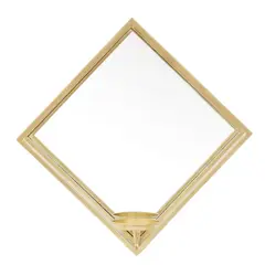 Just Home Collection - Espejo Decorativo Rombo 3D Triada de 38 x 38 cm Dorado